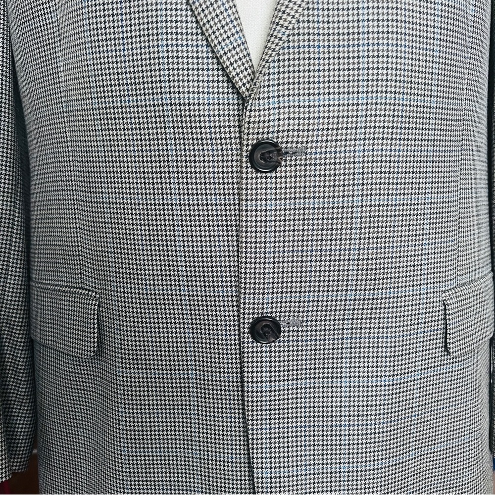 VTG Lauren Ralph Lauren Check Blazer/Jacket Gray SZ 42R Grandpa Preppy Retro - Picture 3 of 14